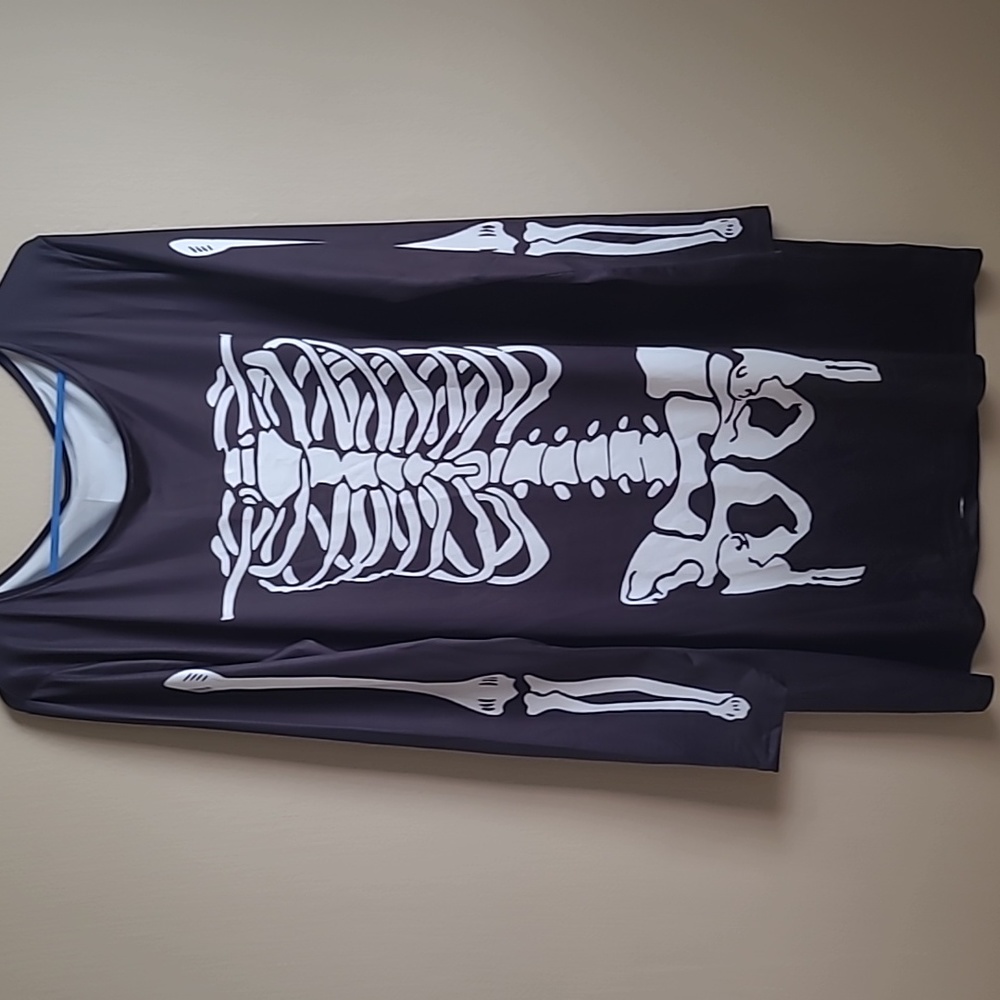 💙3/$60💙Halloween Skeleton Long Sleeve Dress Mini Fitted size 14 - Picture 7 of 7